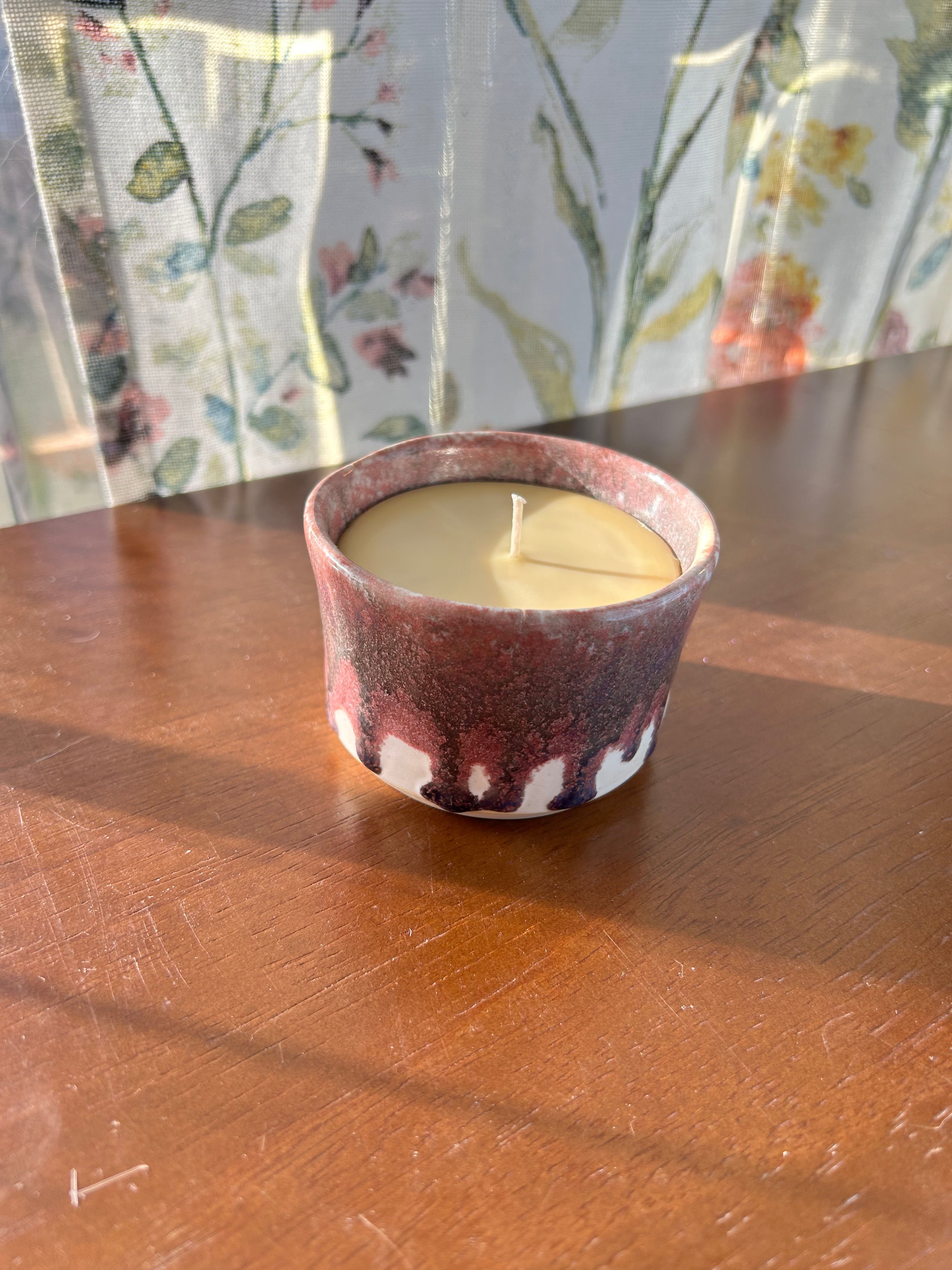 Minty pink candle